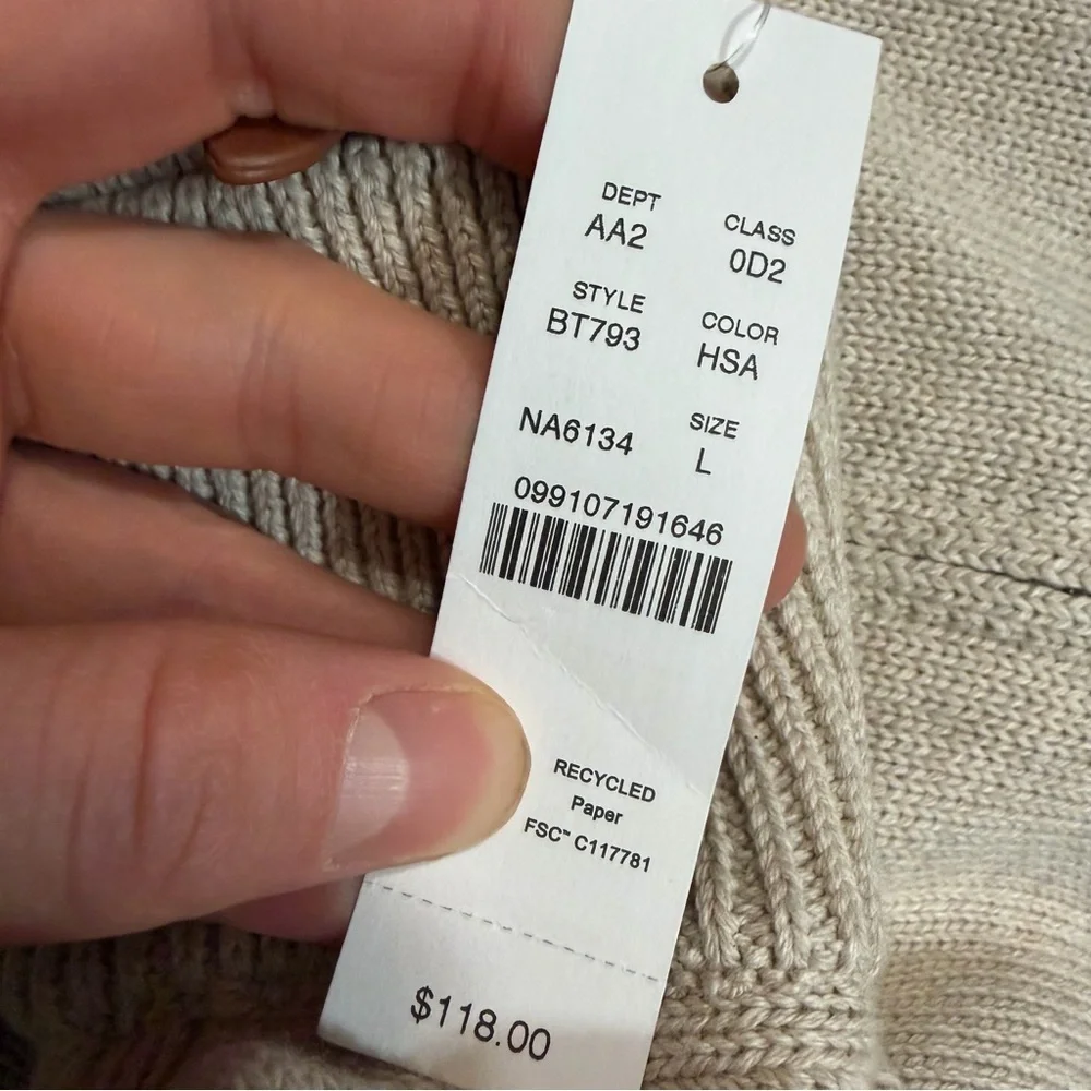 J crew heather sand Heritage cotton half-zip sweater